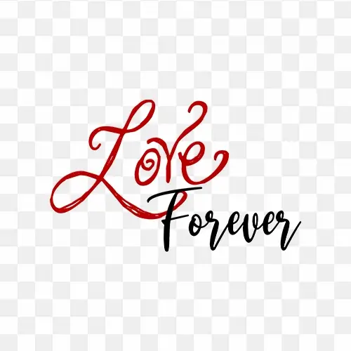Love forever free png text with transparent background